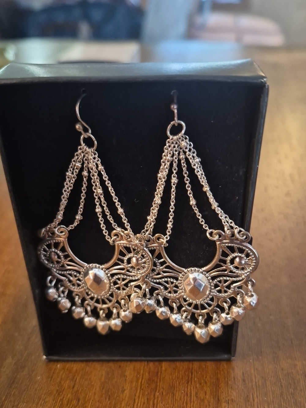 Avon Silver Plated Filigree Bold Earrings Hook Wire Style Avon 2011 Bohomian